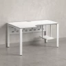 Стол угловой, экран металл, П-опора, левый 1400x900/1200x750, RM059-14x9-12 Белый/Белый
