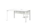 Стол угловой, экран металл, П-опора, левый 1400x900/1200x750, RM059-14x9-12 Белый/Белый