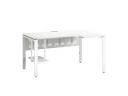 Стол угловой, экран металл, П-опора, правый 1800x900/1200x750, RM058-18x9-12 Белый/Белый