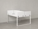 Бенч-система, 2 рабочих места, 5 ЛДСП экранов 1200x1600x750 RM169-4-12x16 Белый/Белый