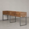 Бенч-система в 1 ряд, 2 рабочих места 5 ЛДСП экранов 2700x800x750 RM168-2-27x8 Дуб Юстус/Серый