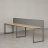 Бенч-система в 1 ряд, 2 рабочих места 2 тканевых экранов 2700x700x750 RM168-3-27x7 Вяз Швейцарский светлый/Серый