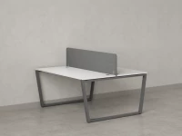Бенч-система, 2 рабочих места, с одним тканевым экраном 1600x1400x750 RM172-1-16x14 Белый/Серый