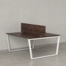 Бенч-система, 2 рабочих места, с одним экраном ЛДСП 1400x1600x750 RM172-2-14x16 Дуб Апрельский шоколад/Белый