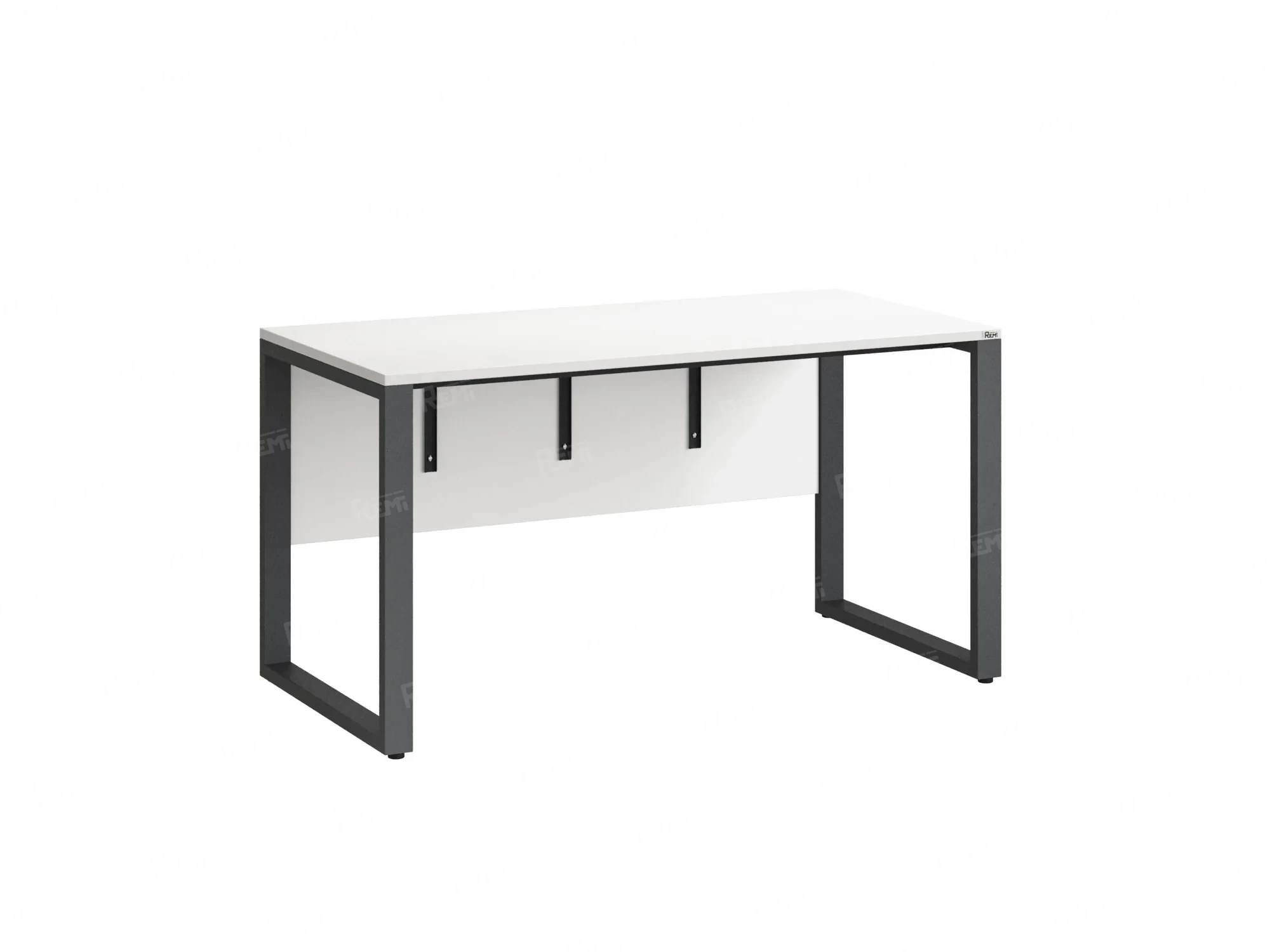 Стол прямой на О-образных опорах, экран ЛДСП 2000x700x750 RM006-20x7 Белый/Серый