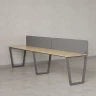 Бенч-система в 1 ряд, 2 рабочих места 2 тканевых экранов 2700x700x750 RM174-3-27x7 Вяз Швейцарский светлый/Серый