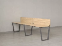 Бенч-система в 1 ряд, 2 рабочих места 2 ЛДСП экранов 3600x600x750 RM174-4-36x6 Вяз Швейцарский светлый/Серый
