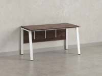 Стол прямой, Л-опора, экран ЛДСП,парящая стол-ца 1400x600x750 RM009-14x6 Дуб Апрельский шоколад/Белый