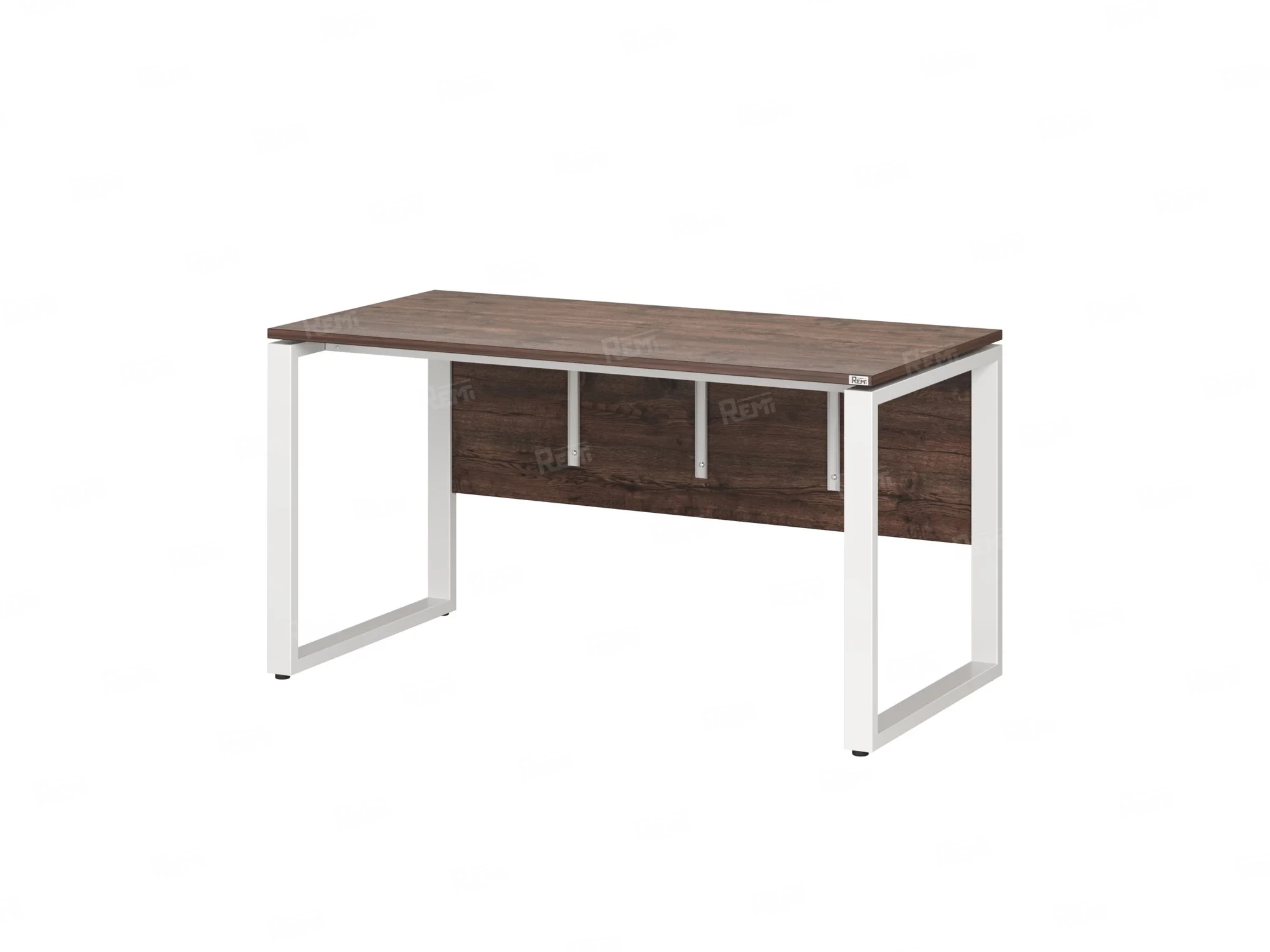 Стол прямой, О-опоры, экран ЛДСП,парящая стол-ца 1200x800x750 RM008-12x8 Дуб Апрельский шоколад/Белый