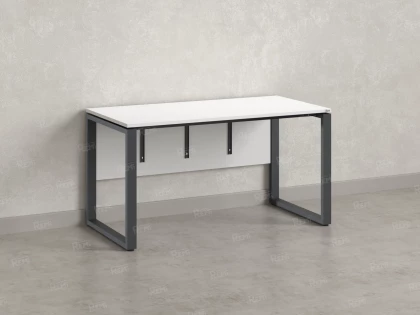 Стол прямой, О-опоры, экран ЛДСП,парящая стол-ца 1800x600x750 RM008-18x6 Белый/Серый