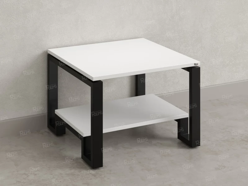 Журнальный стол с полкой 1200x700x550 RM181-12x7 Белый/Черный