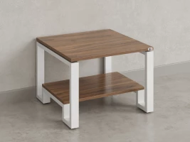 Журнальный стол с полкой 600x600x550 RM181-6x6 Дуб Юстус/Белый
