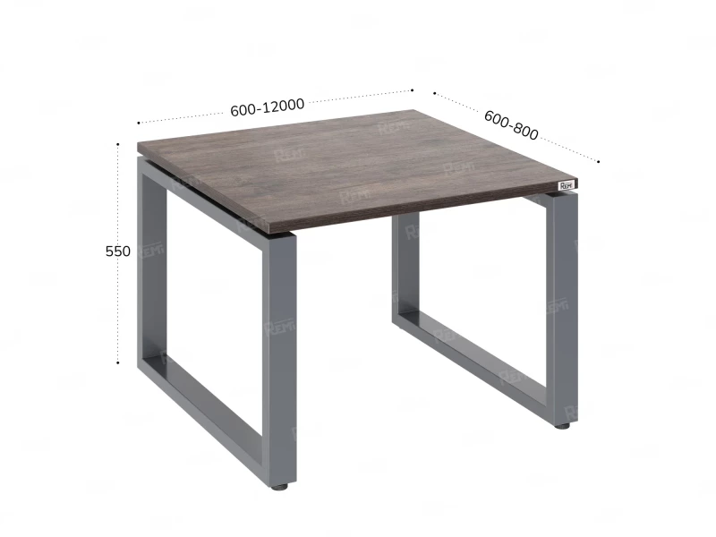 Журнальный стол с полкой 600x800x550 RM182-6x8 Дуб Апрельский шоколад/Серый