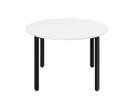 Круглый стол на П-образных опорах 1400x1400x750 RM186-14x14 Белый/Черный