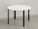 Круглый стол на П-образных опорах 1400x1400x750 RM186-14x14 Белый/Черный