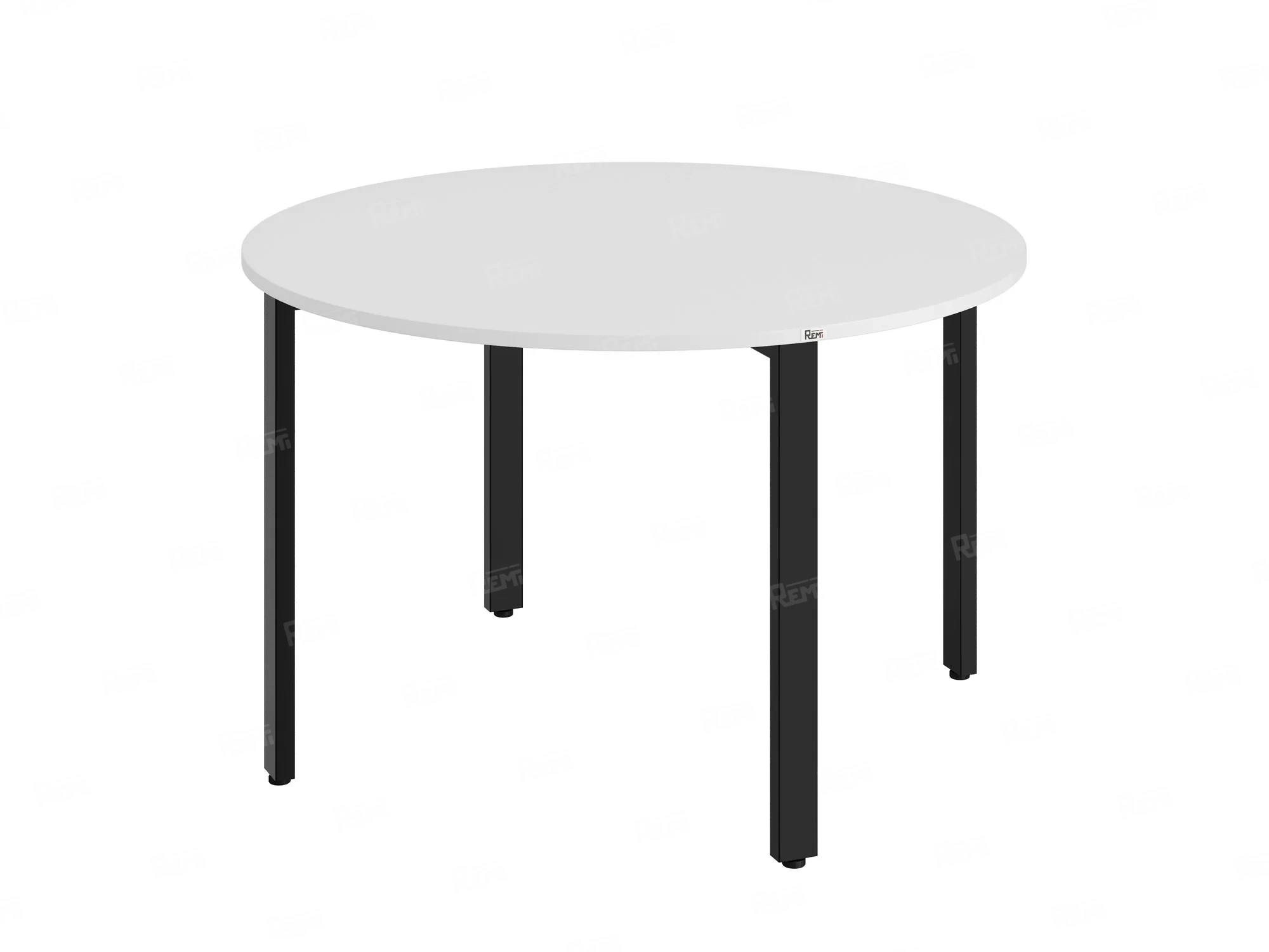 Круглый стол на П-образных опорах 1400x1400x750 RM186-14x14 Белый/Черный