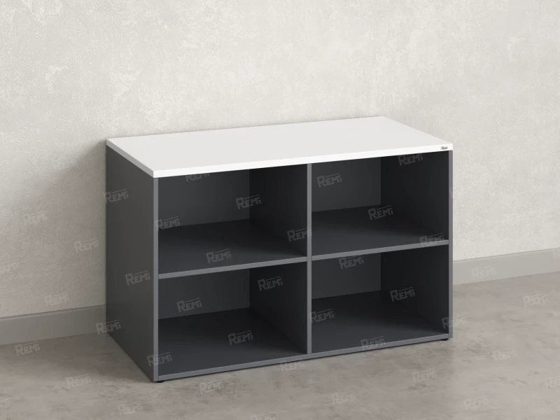 Стеллаж низкий, 4 ячейки 1200х600х750 RM146-12x6 Серый/Серый