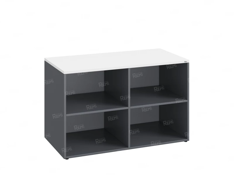 Стеллаж низкий, 4 ячейки 1200х600х750 RM146-12x6 Серый/Серый