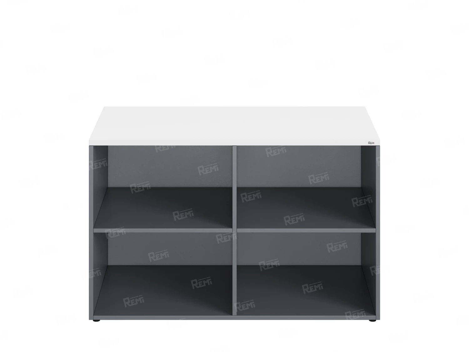 Стеллаж низкий, 4 ячейки 1200х600х750 RM146-12x6 Серый/Серый
