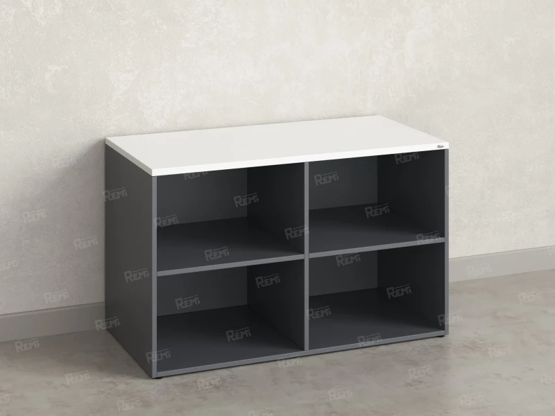 Стеллаж низкий, 4 ячейки 1200х600х750 RM146-12x6 Серый/Серый