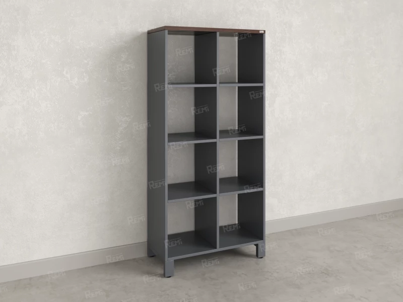 Стеллаж, 8 ячеек 750х370х1620 RM139-75x37 Дуб Апрельский шоколад/Серый