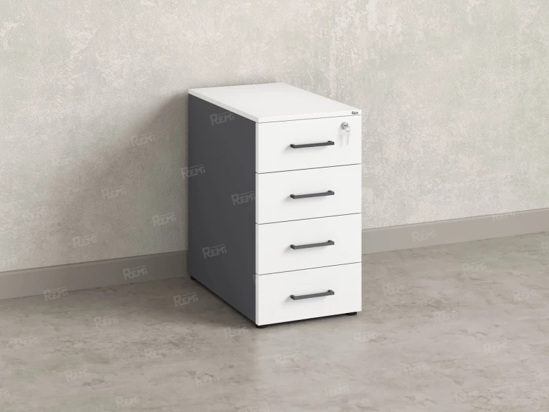 Тумба приставная, 4 ящика 400x600x750 RM121-40x60 Белый/Серый