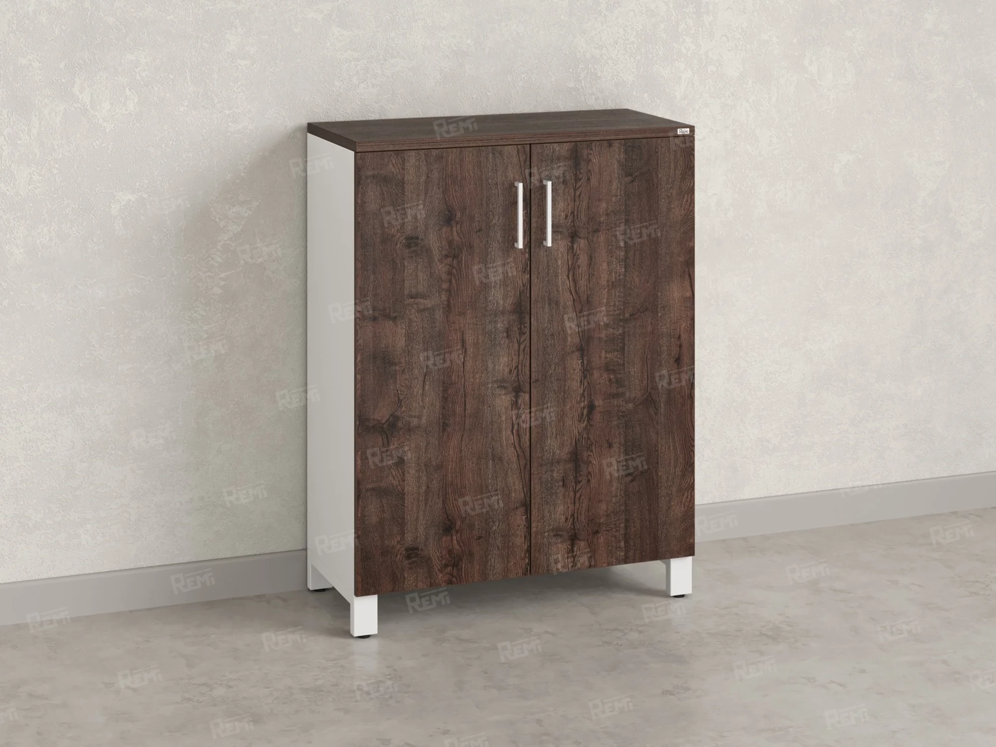 Шкаф распашной, 3 уровня 900x420x1200 RM149-90x42 Дуб Апрельский шоколад/Белый