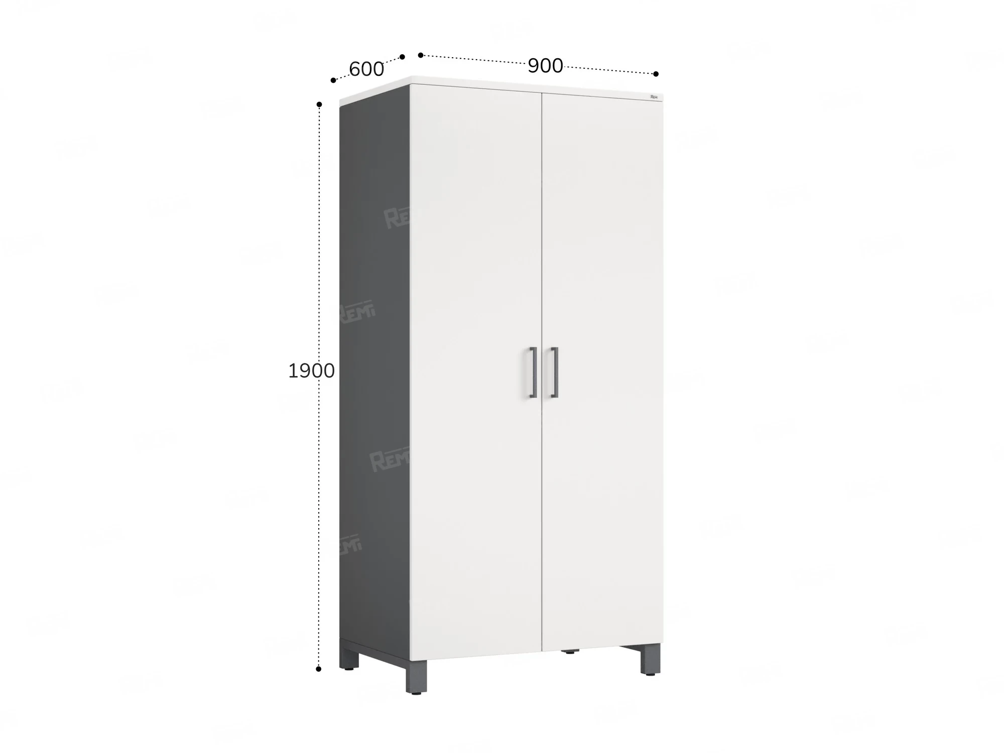Гардероб, штанга, 1 полка 900x600x1900 RM158-90x60 Белый/Серый