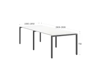 Cтол для переговоров, на П-образном каркасе 2400x1450x750 RM080-240x145 Белый/Серый
