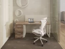 Стол прямой, подвесная тумба, ЛДСП экран, П-опора 1800x800x750 RM031-18x8 Дуб Маувелла/Белый