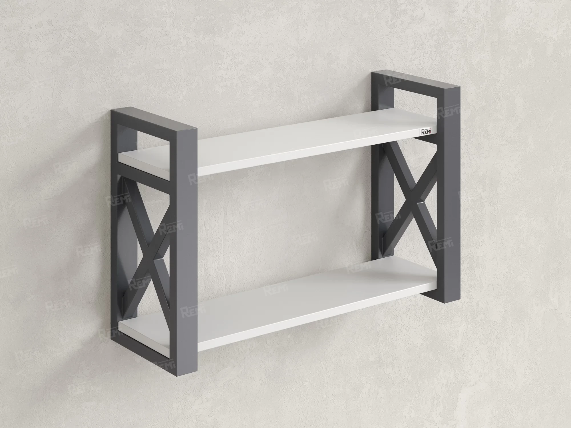 Полка настенная 900x300x500 RM196-90x30 Белый/Серый