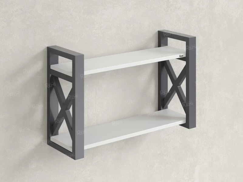 Полка настенная 900x300x500 RM196-90x30 Белый/Серый