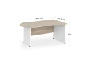 BRL RB004-160х100R Стол асимметричный правый 1600х1000х740 Шорвуд/Белый