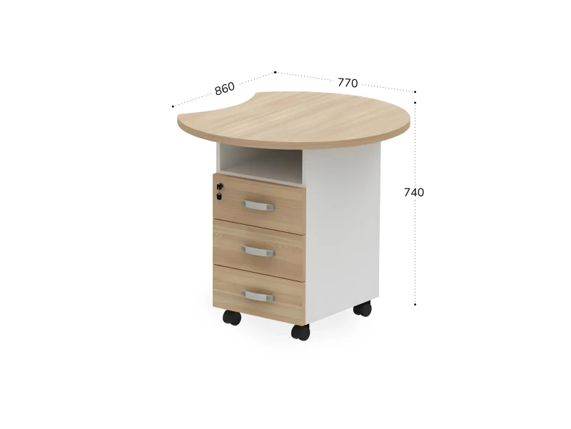 BRL RB088-77х86R Тумба приставная правая 770х860х740 Акация/Белый