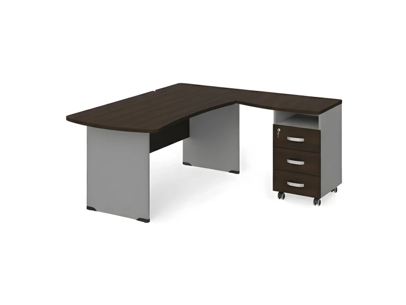 BRL RB005-140х160R Угловое рабочее место правое 1400х1600х740 Венге/Серый вулкан-кий