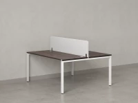 Бенч-система, 2 рабочих места, с одним тканевым экраном 1400x1600x750 RM165-1-14x16 Дуб Апрельский шоколад/Белый