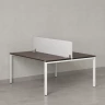Бенч-система, 2 рабочих места, с одним тканевым экраном 1400x1600x750 RM165-1-14x16 Дуб Апрельский шоколад/Белый