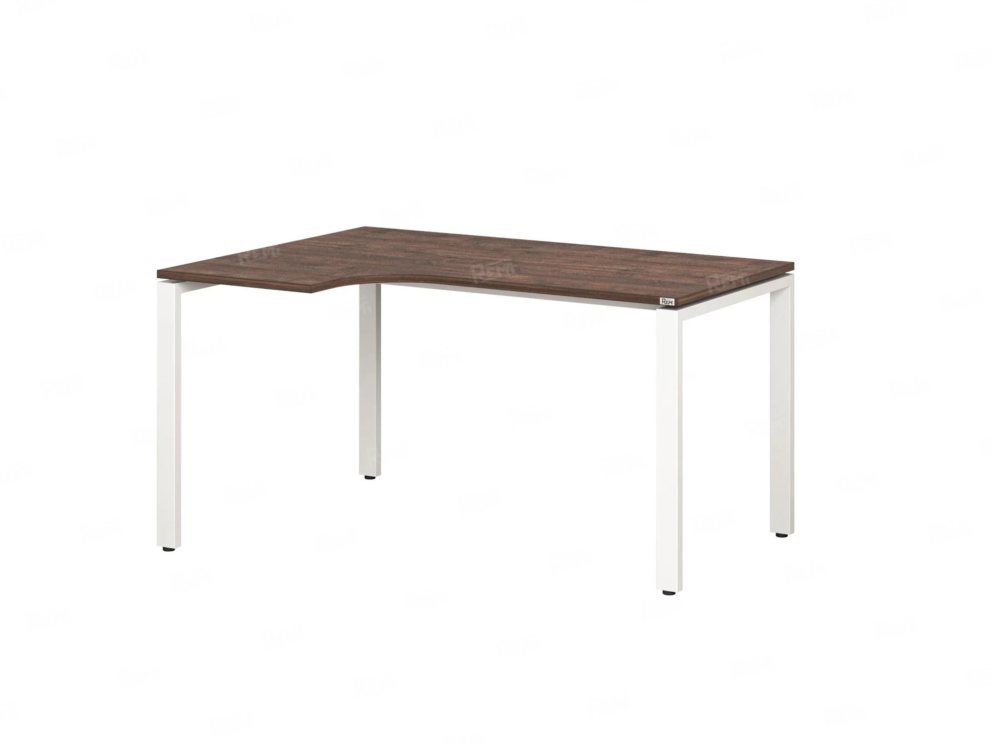 Стол угловой, П-опора, левый 1600x600/900x750, RM053-16x6-9 Дуб Апрельский шоколад/Белый