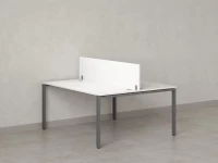 Бенч-система, 2 рабочих места, с одним экраном ЛДСП 1000x1200x750 RM165-2-10x12 Белый/Серый