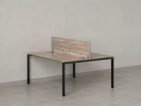 Бенч-система, 2 рабочих места, с одним экраном ЛДСП 1400x1200x750 RM165-2-14x12 Дуб Маувелла/Черный