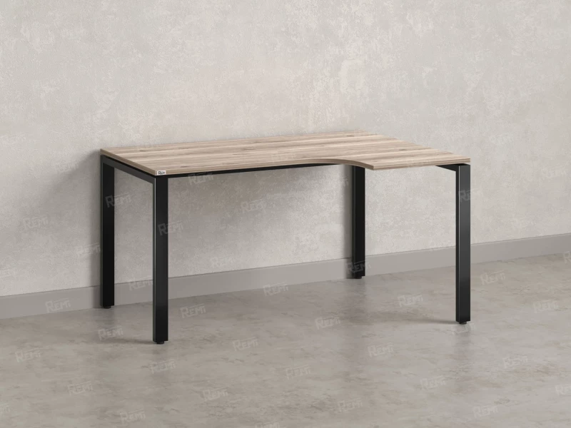 Стол угловой, П-опора, правый 1600x700/900x750, RM052-16x7-9 Дуб Маувелла/Черный