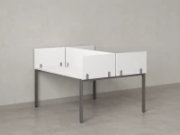 Бенч-система, 2 рабочих места, 5 ЛДСП экранов 1200x1600x750 RM165-4-12x16 Белый/Серый