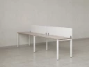 Бенч-система в 1 ряд, 2 рабочих места 2 тканевых экранов 2000x600x750 RM167-3-20x6 Дуб Маувелла/Белый
