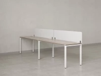 Бенч-система в 1 ряд, 2 рабочих места 2 тканевых экранов 2000x600x750 RM167-3-20x6 Дуб Маувелла/Белый