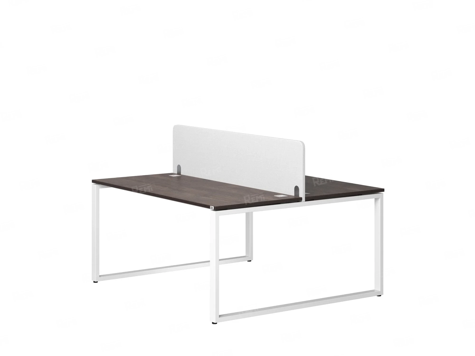 Бенч-система, 2 рабочих места, с одним тканевым экраном 1200x1200x750 RM169-1-12x12 Дуб Апрельский шоколад/Белый