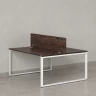 Бенч-система, 2 рабочих места, с одним экраном ЛДСП 1400x1600x750 RM169-2-14x16 Дуб Апрельский шоколад/Белый