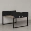 Бенч-система, 2 рабочих места, 5 тканевых экранов 1400x1200x750 RM169-3-14x12 Дуб Маувелла/Черный