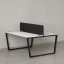 Бенч-система, 2 рабочих места, с одним тканевым экраном 1600x1400x750 RM172-1-16x14 Белый/Черный