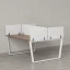 Бенч-система, 2 рабочих места, 5 тканевых экранов 1400x1200x750 RM172-3-14x12 Дуб Юстус/Белый