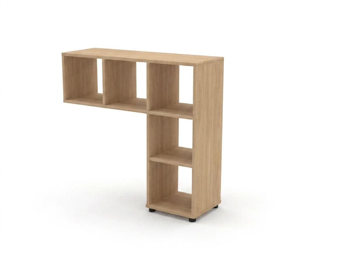 Стеллаж угловой RAC034 для столов, 5 секций 122,8x35,2x112 Акация Шеффилд, Серия Аккорд | Accord. Серия Аккорд | Accord. Серия Аккорд | Accord